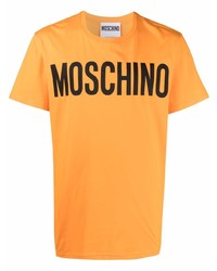 T-shirt à col rond imprimé orange Moschino