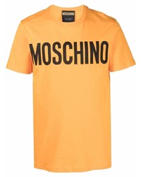 T-shirt à col rond imprimé orange Moschino