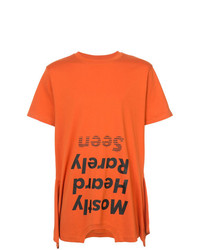 T-shirt à col rond imprimé orange Mostly Heard Rarely Seen