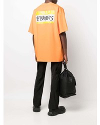 T-shirt à col rond imprimé orange Vetements