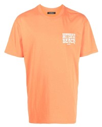 T-shirt à col rond imprimé orange Nahmias