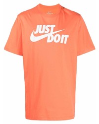 T-shirt à col rond imprimé orange Nike