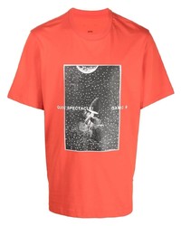 T-shirt à col rond imprimé orange Oamc