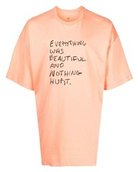 T-shirt à col rond imprimé orange Oamc