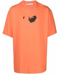 T-shirt à col rond imprimé orange Off-White