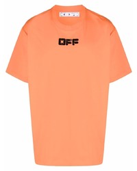 T-shirt à col rond imprimé orange Off-White