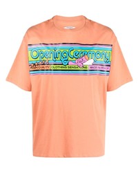 T-shirt à col rond imprimé orange Opening Ceremony