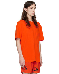 T-shirt à col rond imprimé orange Ksubi