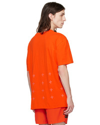 T-shirt à col rond imprimé orange Ksubi