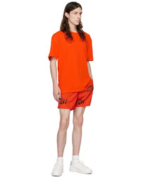 T-shirt à col rond imprimé orange Ksubi