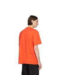 T-shirt à col rond imprimé orange MSGM