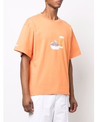 T-shirt à col rond imprimé orange Jacquemus