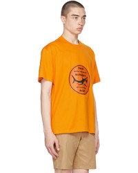 T-shirt à col rond imprimé orange Burberry
