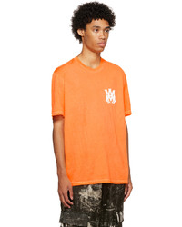 T-shirt à col rond imprimé orange Amiri