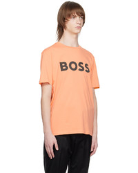 T-shirt à col rond imprimé orange BOSS