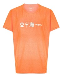 T-shirt à col rond imprimé orange OSKLEN