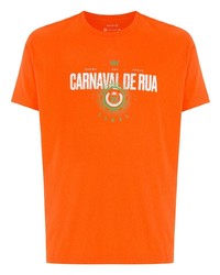 T-shirt à col rond imprimé orange OSKLEN