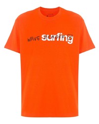 T-shirt à col rond imprimé orange OSKLEN