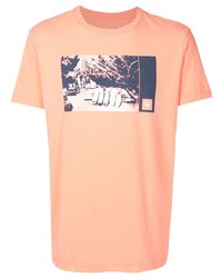 T-shirt à col rond imprimé orange OSKLEN