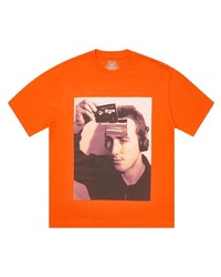 T-shirt à col rond imprimé orange Palace