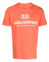 T-shirt à col rond imprimé orange Parajumpers