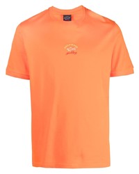 T-shirt à col rond imprimé orange Paul & Shark