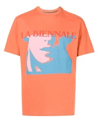 T-shirt à col rond imprimé orange Paul Smith