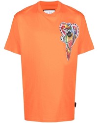 T-shirt à col rond imprimé orange Philipp Plein