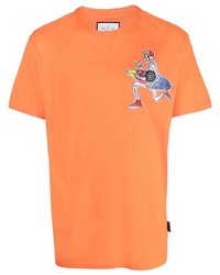 T-shirt à col rond imprimé orange Philipp Plein