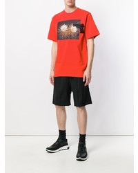 T-shirt à col rond imprimé orange MSGM