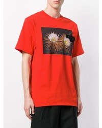 T-shirt à col rond imprimé orange MSGM