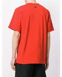 T-shirt à col rond imprimé orange MSGM