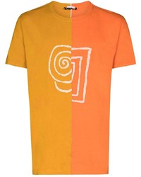 T-shirt à col rond imprimé orange Post-Imperial