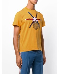 T-shirt à col rond imprimé orange Walter Van Beirendonck