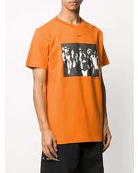 T-shirt à col rond imprimé orange Off-White