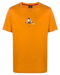 T-shirt à col rond imprimé orange PS Paul Smith