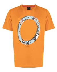 T-shirt à col rond imprimé orange PS Paul Smith