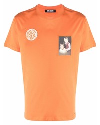 T-shirt à col rond imprimé orange Raf Simons