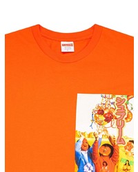 T-shirt à col rond imprimé orange Supreme