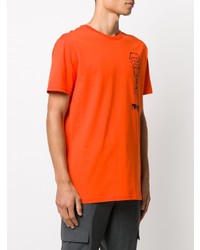 T-shirt à col rond imprimé orange Philipp Plein