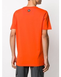 T-shirt à col rond imprimé orange Philipp Plein