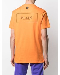 T-shirt à col rond imprimé orange Philipp Plein