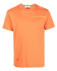 T-shirt à col rond imprimé orange Stone Island