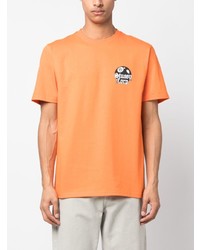 T-shirt à col rond imprimé orange Stussy