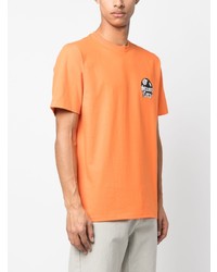 T-shirt à col rond imprimé orange Stussy