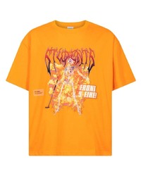 T-shirt à col rond imprimé orange Students Golf