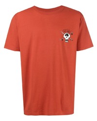 T-shirt à col rond imprimé orange Stussy