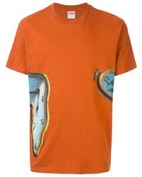 T-shirt à col rond imprimé orange Supreme