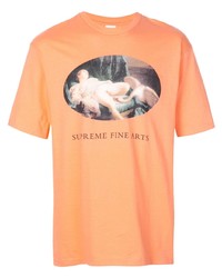 T-shirt à col rond imprimé orange Supreme