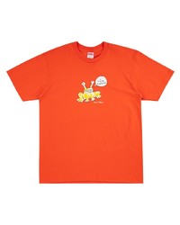 T-shirt à col rond imprimé orange Supreme